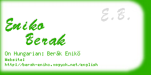 eniko berak business card